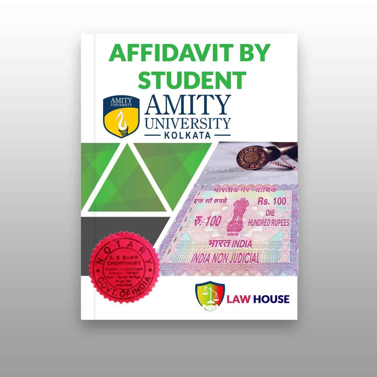 Amity University Kolkata — AFFIDAVIT by the Student